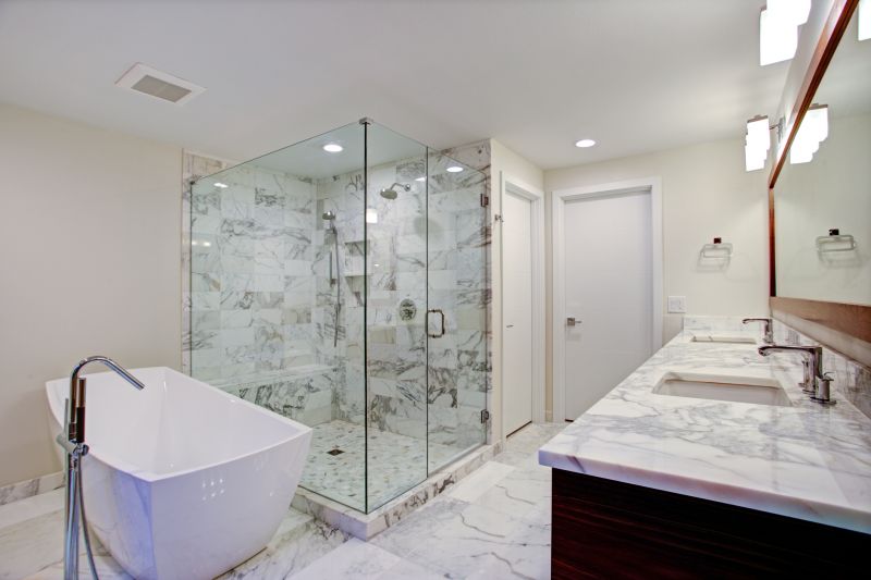 Elegant Shower with Natural Stone Accents